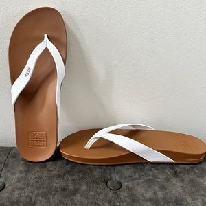 REEF leather flip flops